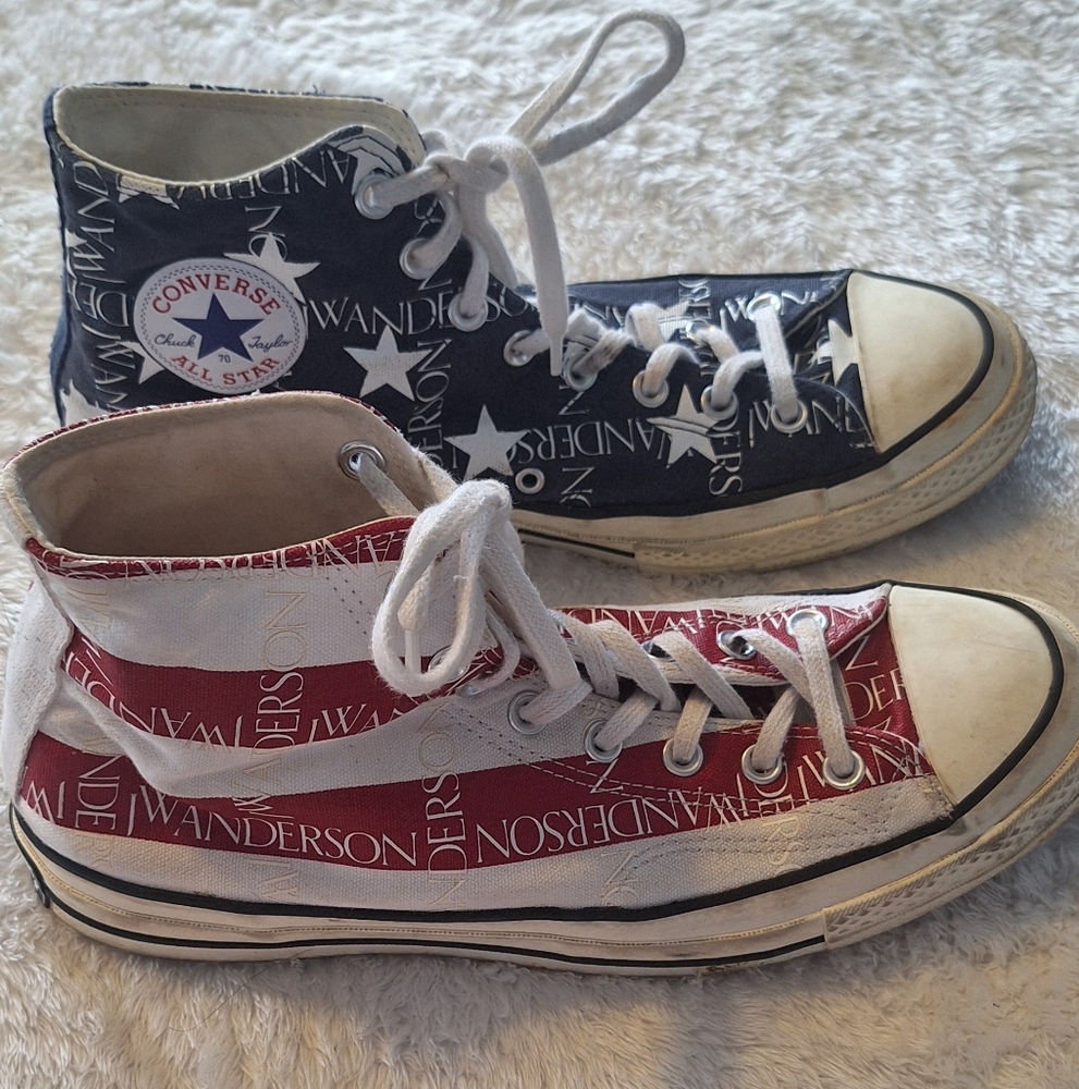 Converse JW Aanderson Hi 70 Chuck Taylors In Split Flag Print Womens 12 Mens 10 - Picture 2 of 5